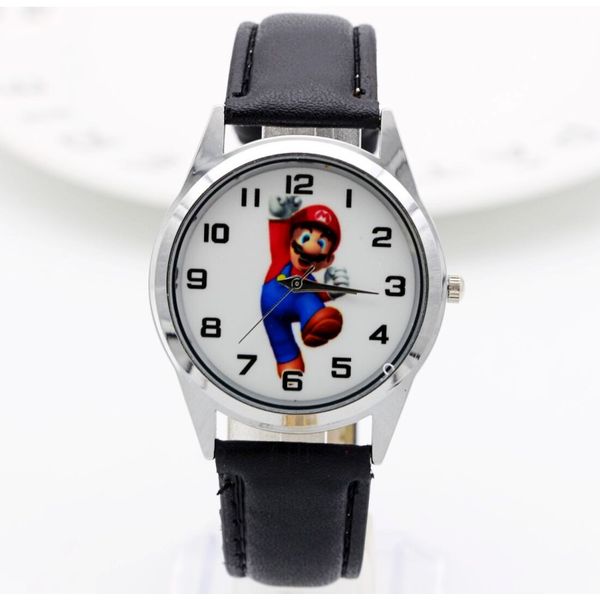 

1pcs cartoon super mario doll kids watch children kids girls boys students quartz wristwatches, Blue