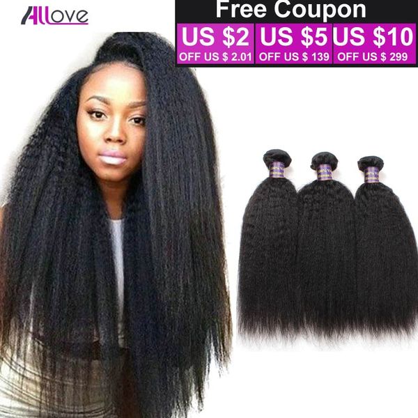 

8a brazilian virgin hair kinky straight 3 bundles 100% human hair brazillian yaki straight hair brazilian peruvian coarse yaki, Black