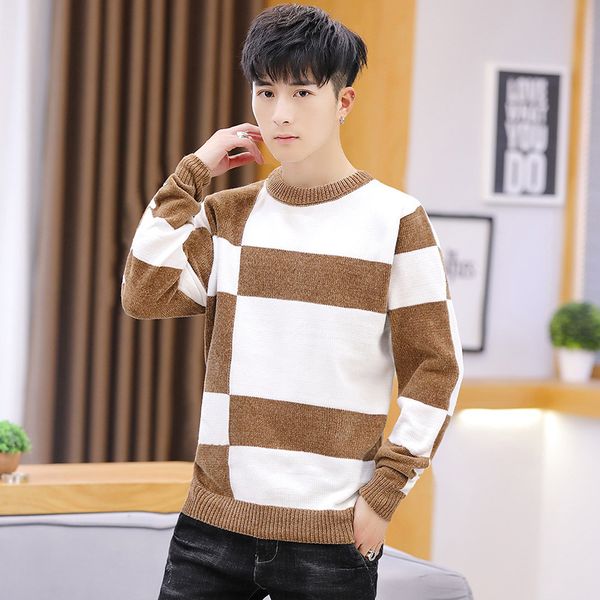 

mens sweaters black white long sleeve winter new fashion o-neck pullovers casual men sweater, White;black