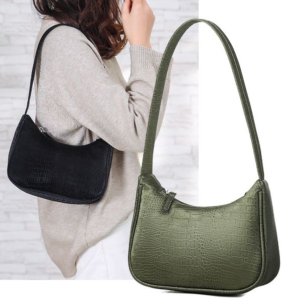 

2020 new high-end retro female bag fashion pu leather crocodile pattern shoulder messenger bag purses and handbags
