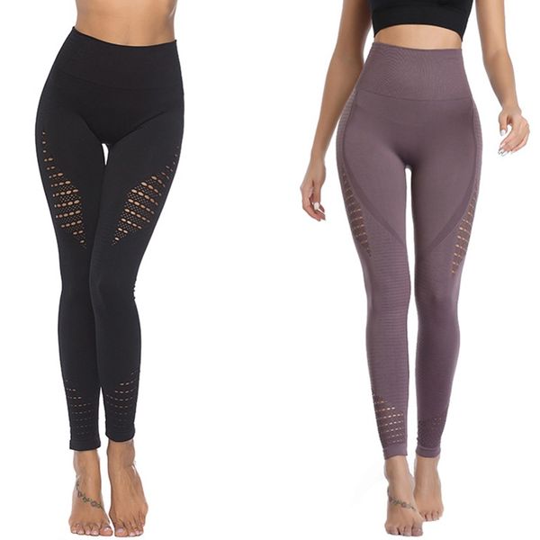 

women yoga pants sportswear stretchy fitness leggings seamless tummy control tights pants high waist running gym, White;red