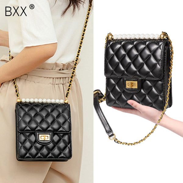 

bxx] женщины одно плечо crossbody сумки все матч mini flap 2019 лето бренд дизайнер pearl алмазной lattice цепь packagehg901