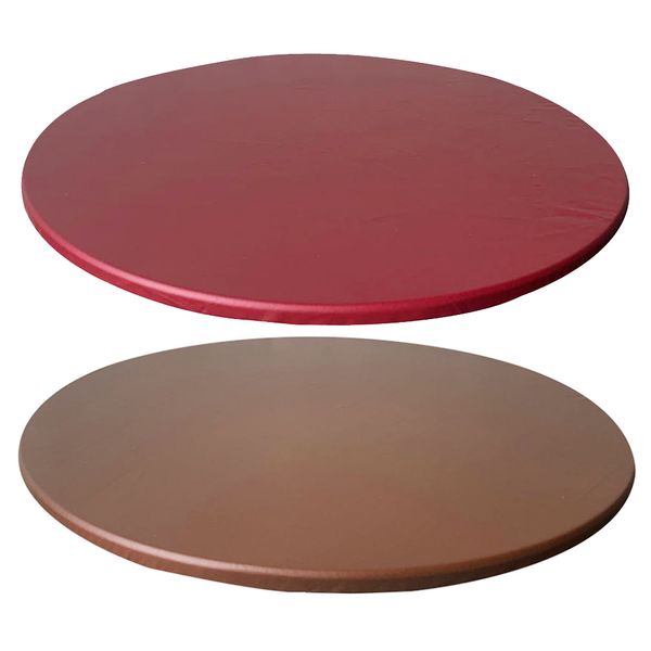 

2-pack table cover portector solid color round tablecloth with soft backing