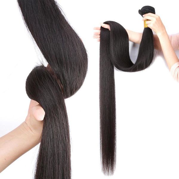 İpeksi Uzun Saç Dokuma 30 32 34 36 38 40 İnç Brezilyalı Uzun İnsan Saç Hint Uzun Düz Dalga Saç Extebsions