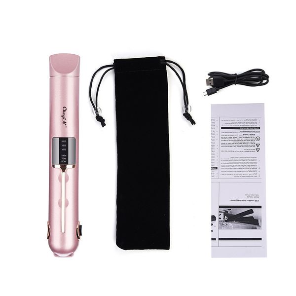 

professional hair straightener curler fast heating curling iron plate board led display hair flat iron styling tool power bank