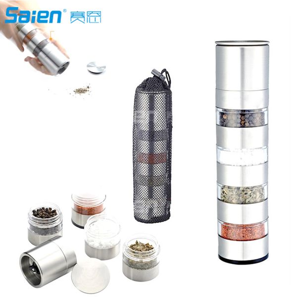 

portable spice jars sauce condiment bottles containers for bbq camping outdoor with organize carry storage bag, clear plastic