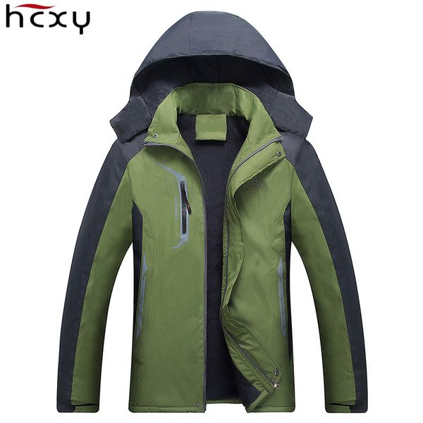 

hcxy 2019 thicken fur men's hooded winter jackets men technical coats male warm coat man hardshell outwear moutain wear 5xl, Black;brown