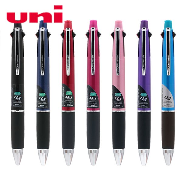 

mitsubishi uni msxe5-1000-07 jetstream 4 in 1 0.7mm 4 colors ballpoint pens(black, blue, red, green) + 0.5 mm pencil, Blue;orange