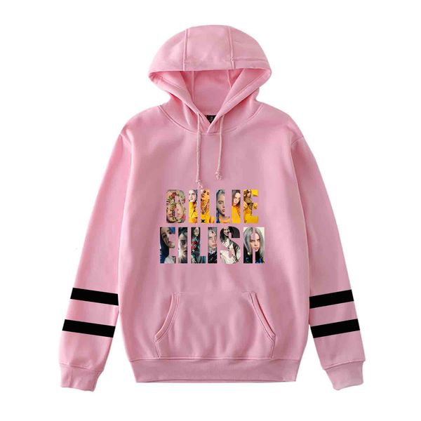 

billie eilish oversized hoodie 2020 fans sweatshirt plus size 4xl merchandise women's hoodies sweatshirt jacket casual, Black