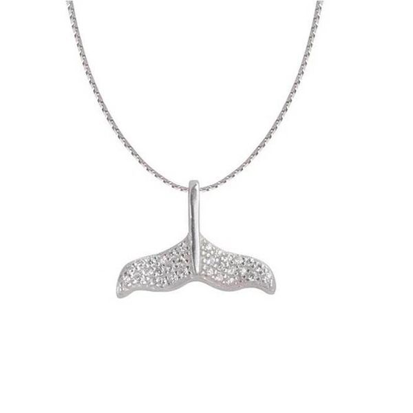

whale tail dolphin pendant necklace no fins no future girl statement necklaces keep our ocean blue women collares dropshipping, Silver