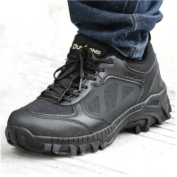 

army combat tactical shoes men wear-resistant safety working shoes boots non-slip comfortable sneakers ankle boot botas, Black