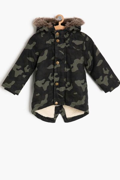 

koton kids camouflage patterned coat, Black;brown
