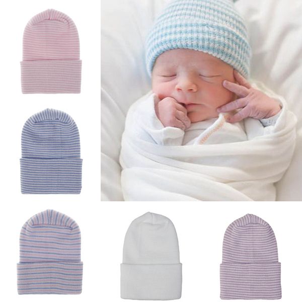 

new autumn winter infant baby hat child babies stripe hats soft beanie kids knitted hat 15334, Yellow