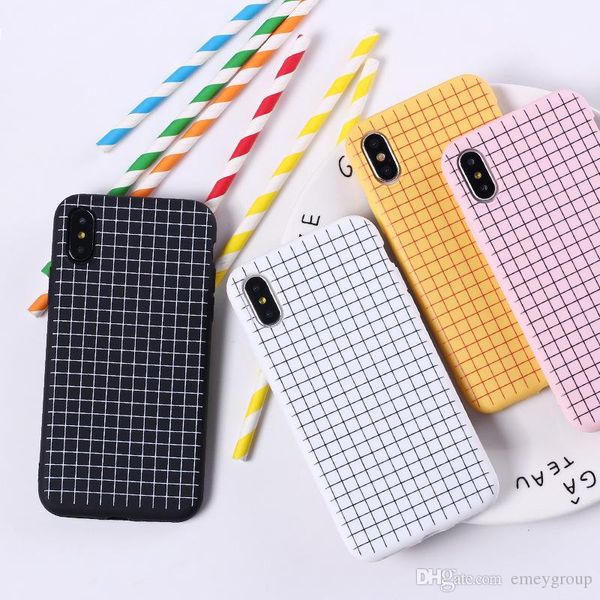 

fashion retro style black & white grid soft phone case fundas for iphone 11 pro max 7plus 7 6plus 6 6s 5s se 8 8plus x xs max