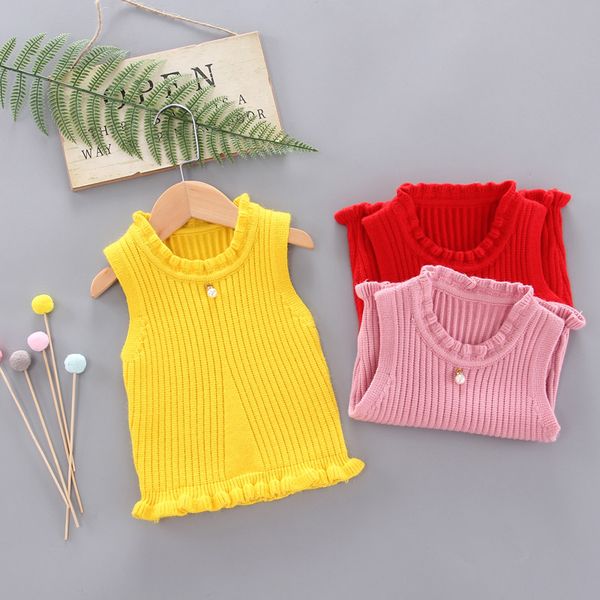 

cute baby girls sweaters autumn winter toddler kids sweaters soft warm sleeveless waistcoat patchwork sweater vest 0-4 years, Blue
