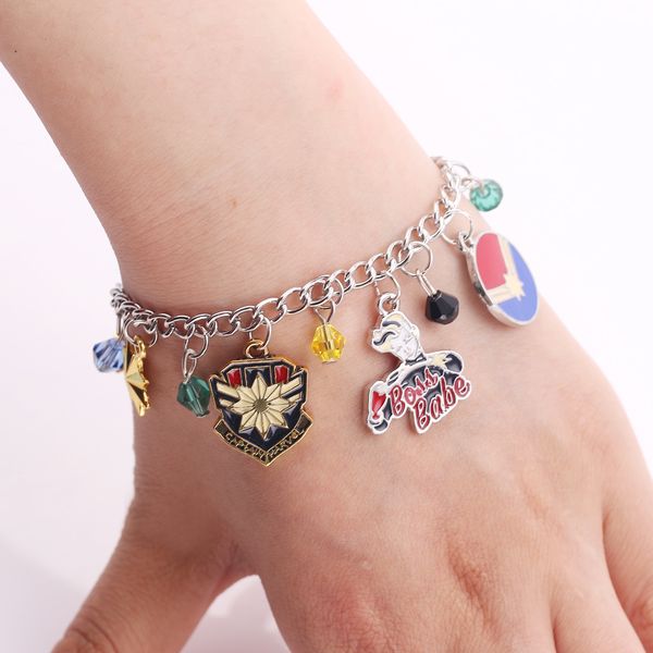 

charm bracelet character props pendant stitch theme bangle&bracelet superhero wristlet women girls jewelry, Black