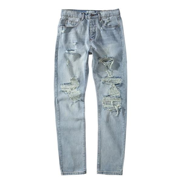 

mens designer casual ripped washed straight zip cardigan mid rise light blue hip hop jeans, Black