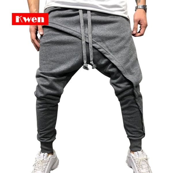

fashion male hip hop pants lace high street skateboard vintage men trousers men solid pants casual track m-3xl, Black