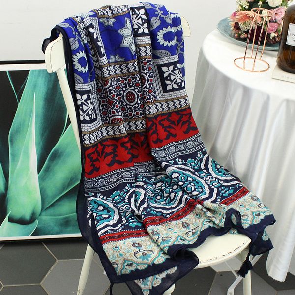 

rejuvenated famous printed diamond square cotton and scarf lady sunscreen holiday beach scarf shawl