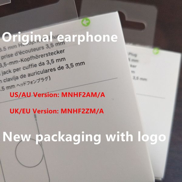

Earphone with packaging genuine original head et in ear headphone earphone with remote mic control for 3 5mm jack phone 5 6 6 plu