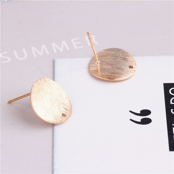 

10pcs fashion statement stud earrings 2019 copper korean earring for girls simple concave round earrings diy jewelry accessories, Golden;silver