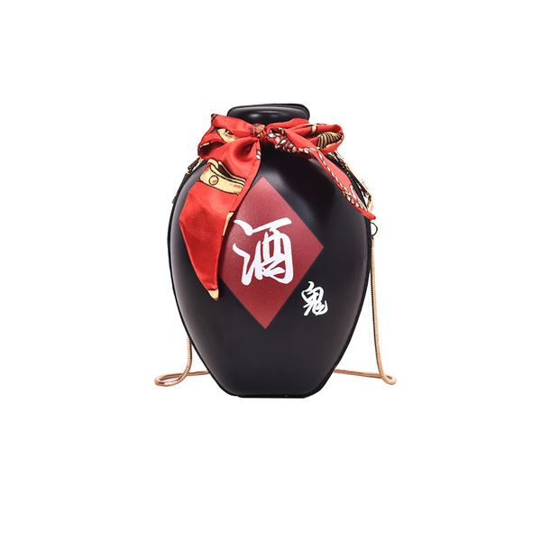 

fashion women wine bottle scarf chains bag one-shoulder small zipper bag scarf versatile diagonal package chinese character f*12