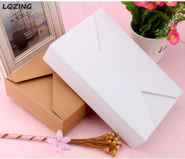 

20pcs natural kraft paper cake box white dessert party gift packing box cookie candy nuts package diy packing boxes