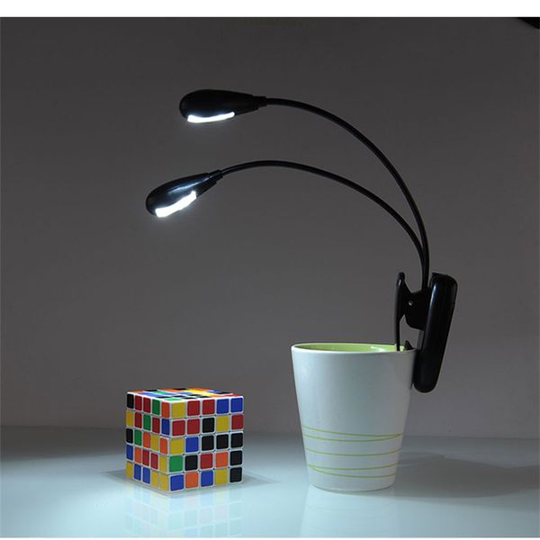 

зажим на двойных головках 4led гибкая лампа для чтения книжный светильник для музыкальной подставки e night night clip-on портативный складн