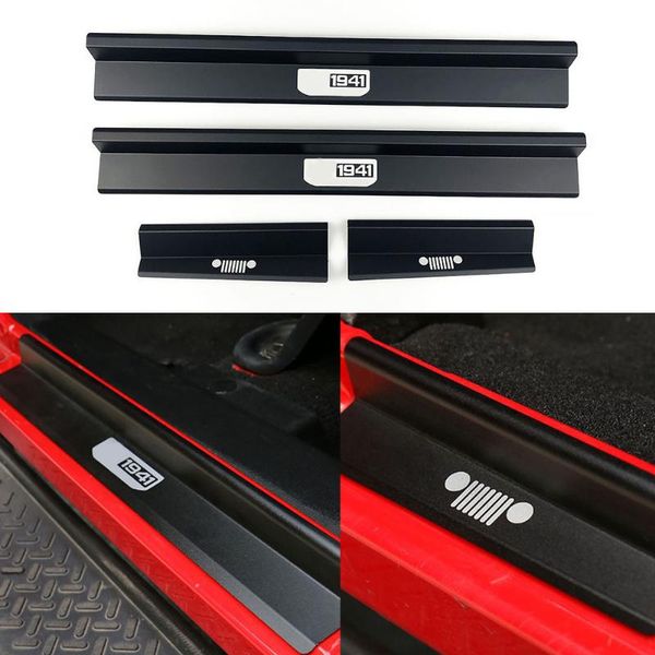 

4pcs/set protective entry aluminum alloy guards door sills car styling scuff accessories anti scratch for wrangler 1941