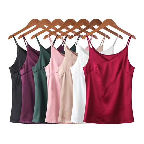 

korean fashion silk crop women satin sleeveless spaghetti strap plus size 4xl off shoulder women tank top, White