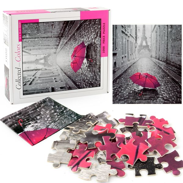 

plane reduce pressure children intelligence puzzle 1000 pieces of paper puzzle street view architecture colorful jigsaw puzzle