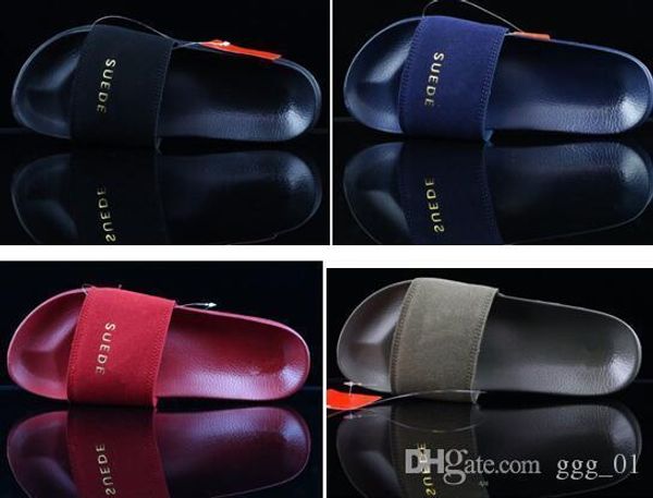 

new 2019 rihanna leadcat fenty leadcat suede slipper faux fur burgundy slide slippers ladies indoor black purple sandals
