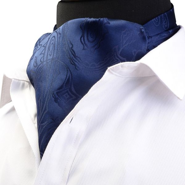 

ricnais quality мужского ascot vintage paisley цветочных cravat jacquard woven silk tie для мужчин самостоятельного галстук scrunch британск, Black;blue