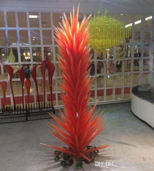

luxury large hand blown glass tree floor lamps orange murano glass garden park conifer glass sculpture