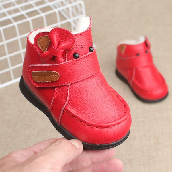 

winter 1-2 years old baby girls cotton shoes genuine leather soft bottom infant toddler princess shoes