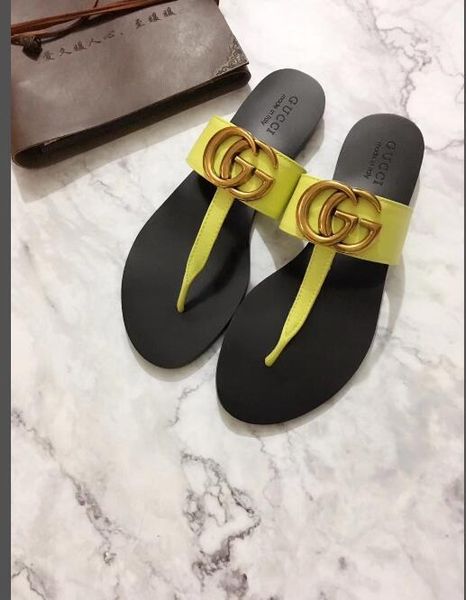 

new leather thong sandal women sandals flip flops female slippers luxury sandals thongs woman with box, Black