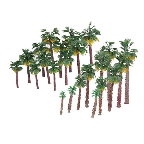 

24pcs mini scenery model palm trees set for railroad beach diorama decors