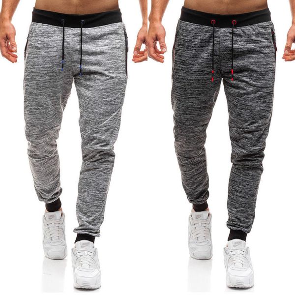 

2018 new style fashion men high waist combat trousers work bottoms slim long pants cotton with pocket, Black