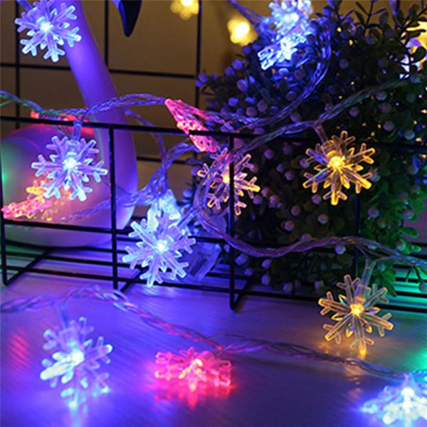 

garland holiday snowflakes string fairy led lights battery powered hanging ornaments christmas tree party home decor lamp