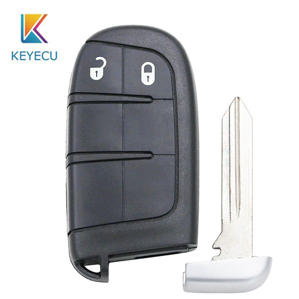 

keyecu 2 button remote smart car key shell case fob for 300 for dodge challenger charger durango journey