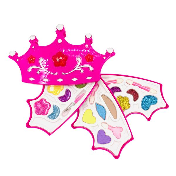 

girls makeup set toy crown shape cosmetic eye shadow set pretend play toys