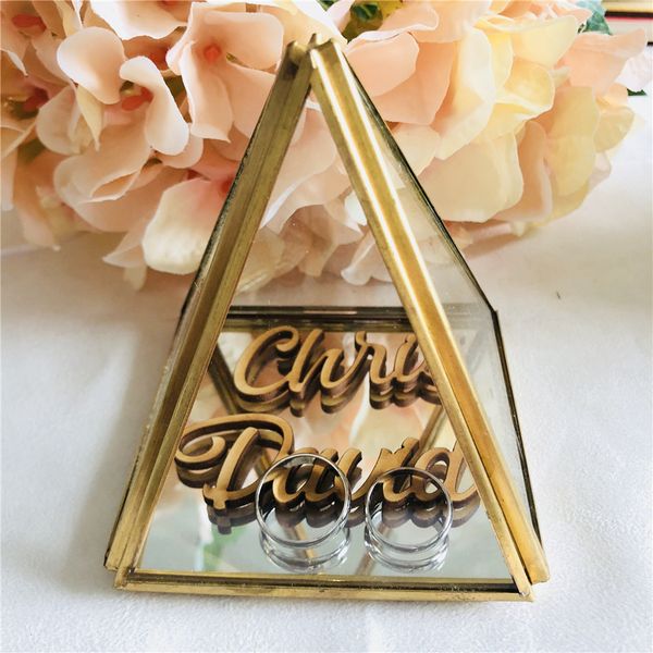 

personalized wedding box customized bride groom glass jewelry holder box unique ring gift holders party supplies