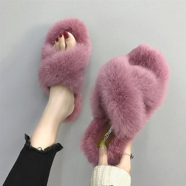 

slipper female 2020 autumn new fashion wear woolen shoes wild korean students summer pregnant women cotton mop, Black