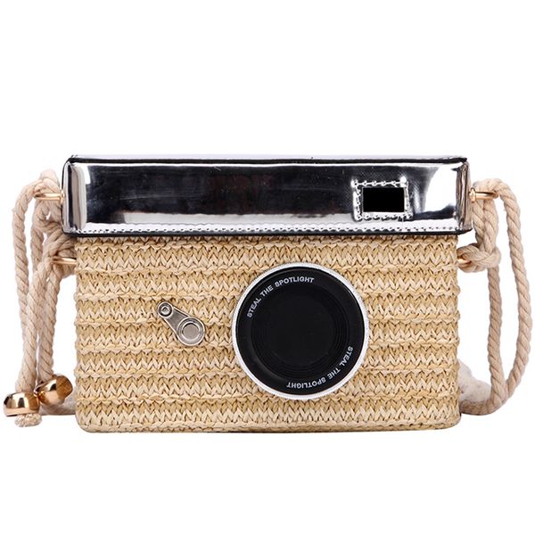 

net red straw small bag personalized design camera styling ladies hand bag messenger fashion box small square wallet