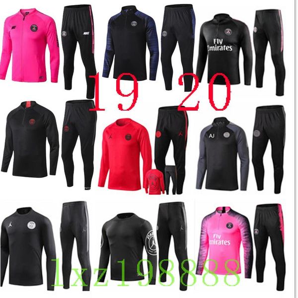 

new париж mbappe дизайнер мужской спортивный костюм футбол спортивный костюм 18 19 20 спортивный костюм майо де нога survetement футбола кур, Gray