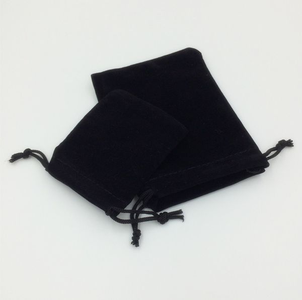 

1000pcs 7*9cm black pure color velvet bags woman vintage drawstring bag for party/jewelry/gift handmade pouch packaging bag