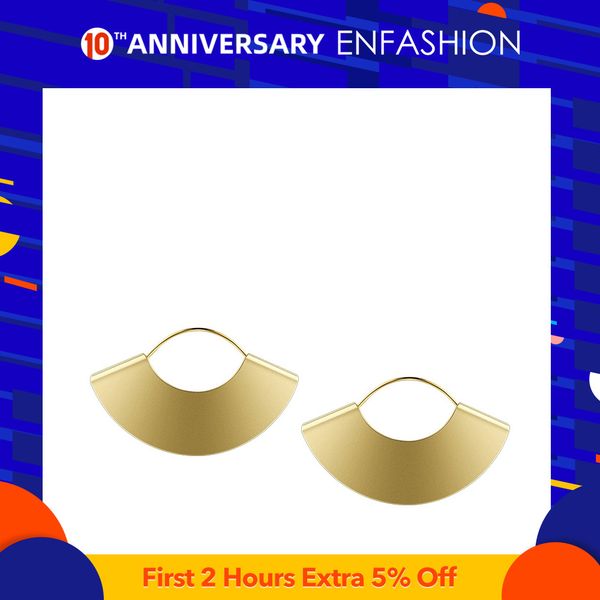 

enfashion vintage camber fan dangle earrings matte gold color earings drop earrings for women long earring jewelry brinco e5424, Golden