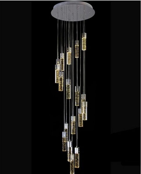 

1.4-3.5m l hall led light modern stairwell chandelier bubble crystal lighting luminaria g4 led strip long stairway lampen llfa