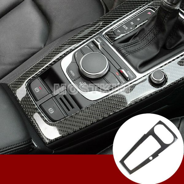 

carbon fiber console gear shift box frame cover trim for audi a3 s3 2014-2018