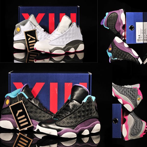 

женские баскетбольные кроссовки 2019 года высокого качества melo flint атмосфера серый dmp hyper royal13 bred chicago 13s кроссовки